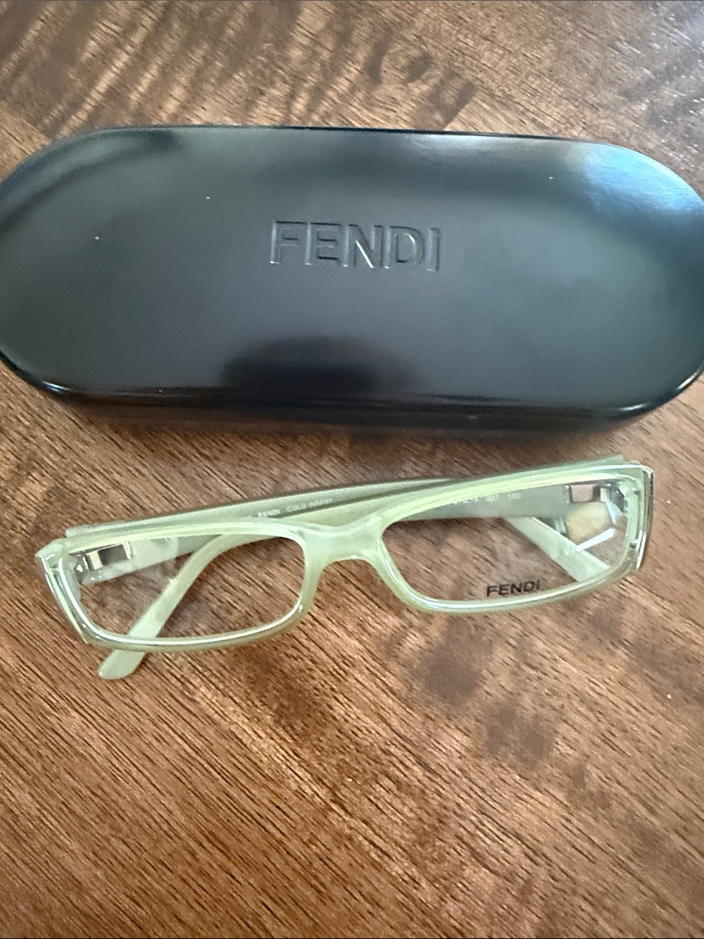 Fendi Green Rectangular Glasses with Branded Case